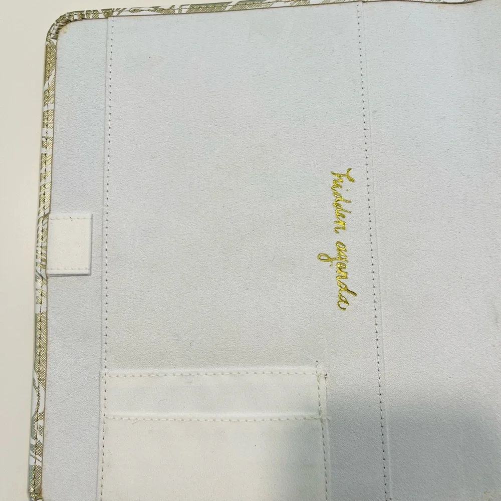 Lilly Pulitzer Metallic Gold and White Floral Home Office Planner